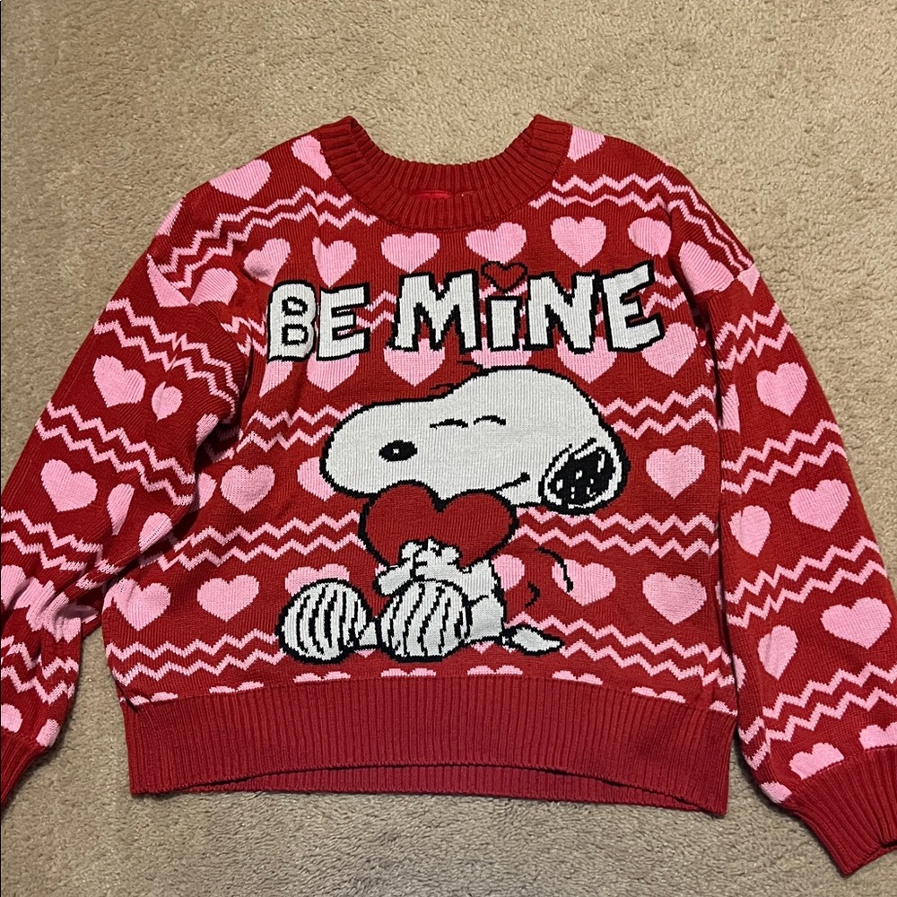 Red Snoopy 'Be Mine' Valentine’s Day Heart Sweater